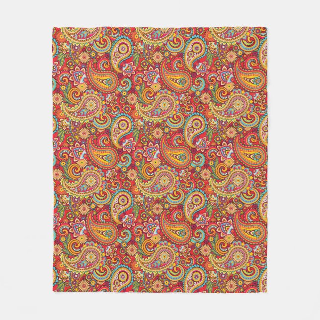 Trippy Hippy Paisley Fleece Blanket (Vorderseite)