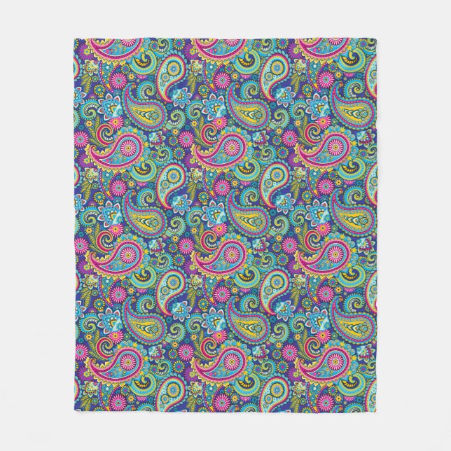 Trippy Hippy Paisley Fleece Blanket (Vorderseite)