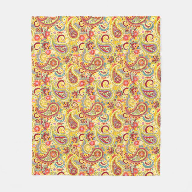 Trippy Hippy Paisley Fleecedecke (Vorderseite)