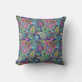 Trippy Hippy Paisley Throw Pillow Kissen