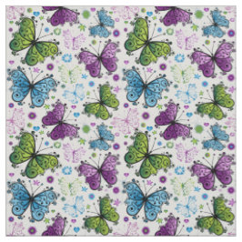 Trippy Hippy Retro Butterfly Stoff