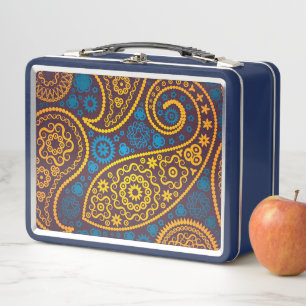 Trippy Hippy Retro Paisley Metall Brotdose
