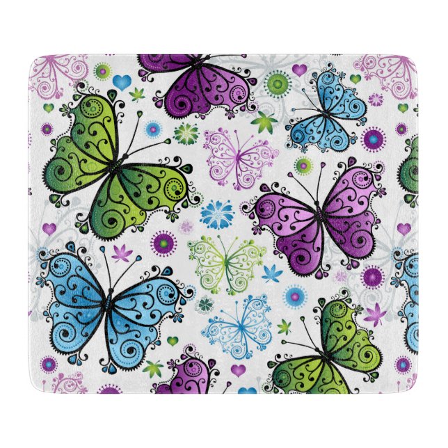 Trippy Hippy Retro Paisley Schneidebrett (Vorderseite)
