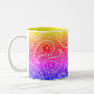 Trippy Hippy Retro Paisley Zwei-Tone-Tasse Zweifarbige Tasse