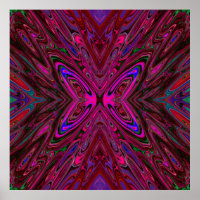 Trippy Hot Pink, Red and Blue Abstrakt Butterfly