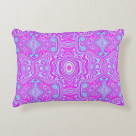 Trippy Hot Pink und Aqua Blue Abstrakt Pattern Dekokissen