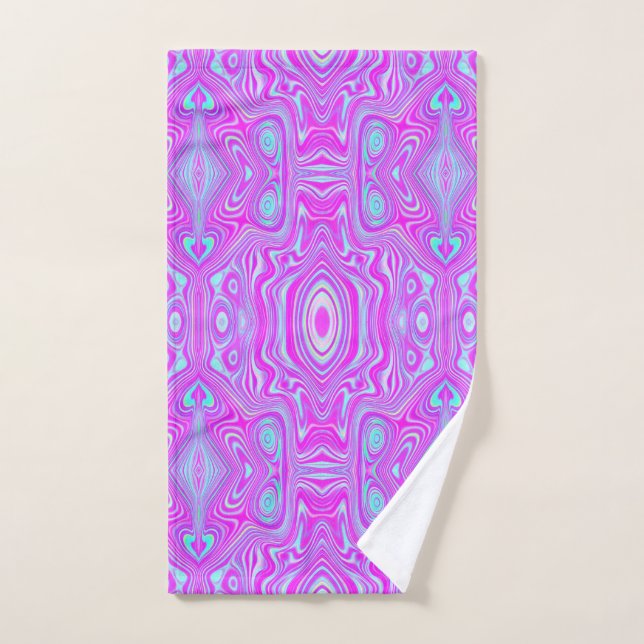 Trippy Hot Pink und Aqua Blue Abstrakt Pattern Handtuch (Handtuch)