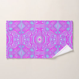 Trippy Hot Pink und Aqua Blue Abstrakt Pattern Handtuch