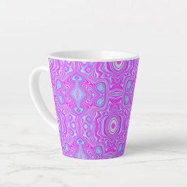 Trippy Hot Pink und Aqua Blue Abstrakt Pattern Milchtasse