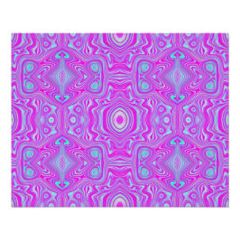 Trippy Hot Pink und Aqua Blue Abstrakt Pattern Poster