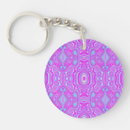Trippy Hot Pink und Aqua Blue Abstrakt Pattern Schlüsselanhänger