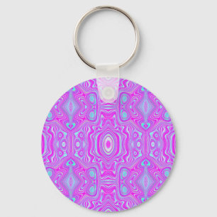 Trippy Hot Pink und Aqua Blue Abstrakt Pattern Schlüsselanhänger