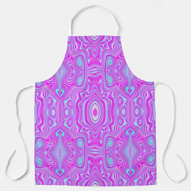 Trippy Hot Pink und Aqua Blue Abstrakt Pattern Schürze (Vorderseite)