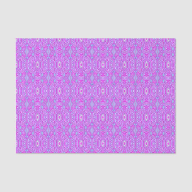 Trippy Hot Pink und Aqua Blue Abstrakt Pattern Seidenpapier (Vorderseite)