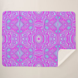 Trippy Hot Pink und Aqua Blue Abstrakt Pattern Sherpadecke