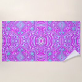 Trippy Hot Pink und Aqua Blue Abstrakt Pattern Strandtuch