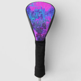 Trippy Hot Pink und Blue Impressionistic Landschaf Golf Headcover