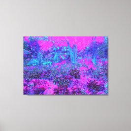 Trippy Hot Pink und Blue Impressionistic Landschaf Leinwanddruck