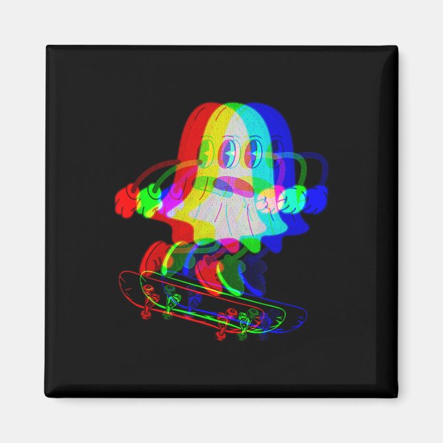 Trippy House Musik Geist Halloween Techno Rave Ska Magnet (Vorne)