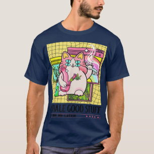 Trippy Kitty Cat CBD Glitch Pastel Bong Joint T-Shirt