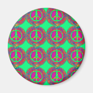 Trippy Krawatte Dye Psychedelic Peace Sign Magnet