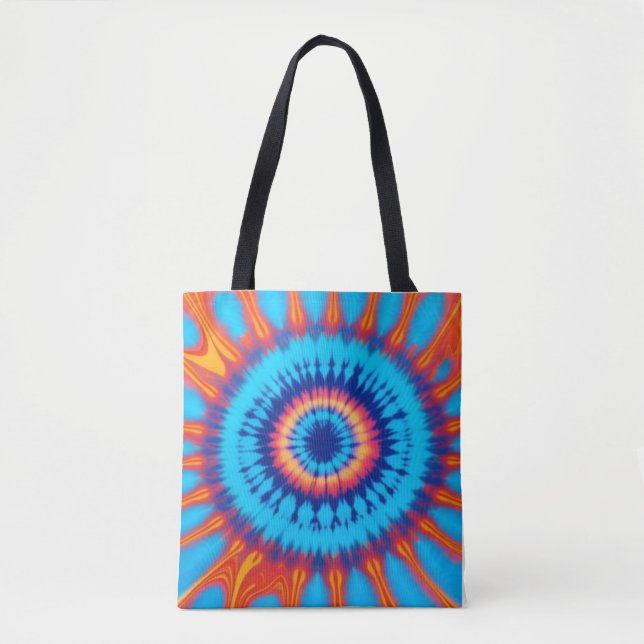 Trippy-Krawatte Retro Blue & Orange (Vorderseite)