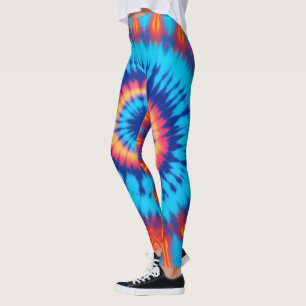 Trippy-Krawatte Retro Blue & Orange Leggings