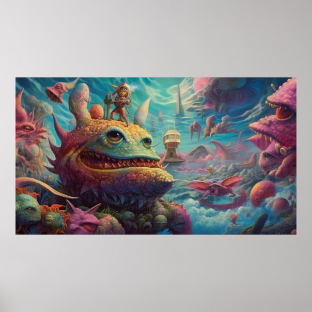 Trippy-Kreaturen Poster (Vorne)