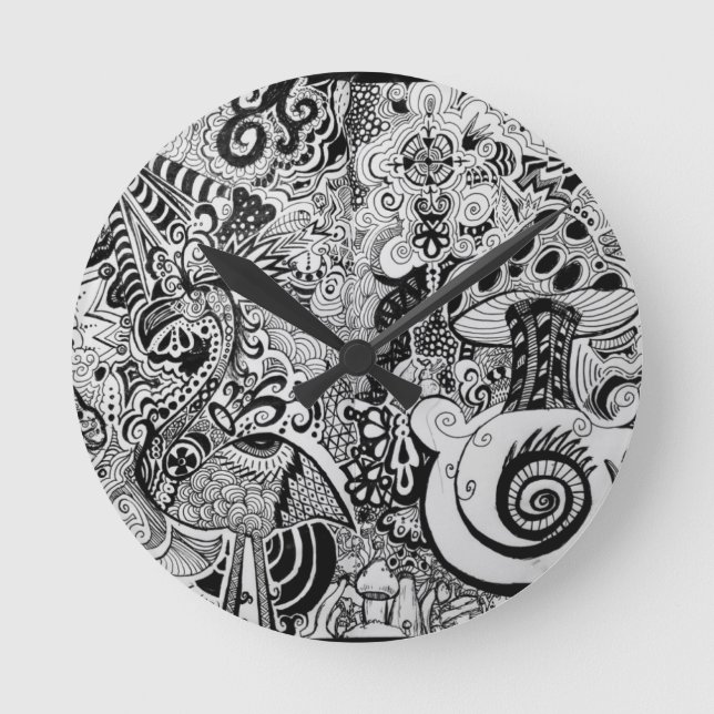 Trippy Kunst-Entwurf Runde Wanduhr (Vorderseite)