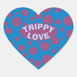 Trippy Liebe Lila Dots Gefühl Blue Psychedelic Herz-Aufkleber