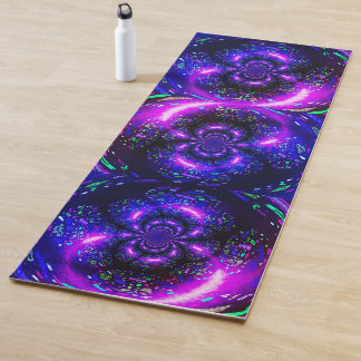 Trippy Lila Black Spiral Mermaid Yogamatte