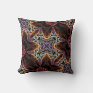 Trippy lila orange Fraktale Dekor Kissen