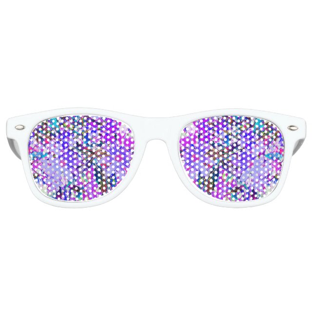 Trippy-Lila und Magenta-farbene Wildblumen Partybrille (Vorderseite)