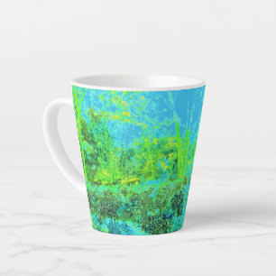 Trippy Lime Green and Blue Garden Landschaft Milchtasse
