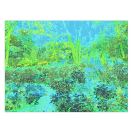 Trippy Lime Green and Blue Garden Landschaft Tischdecke