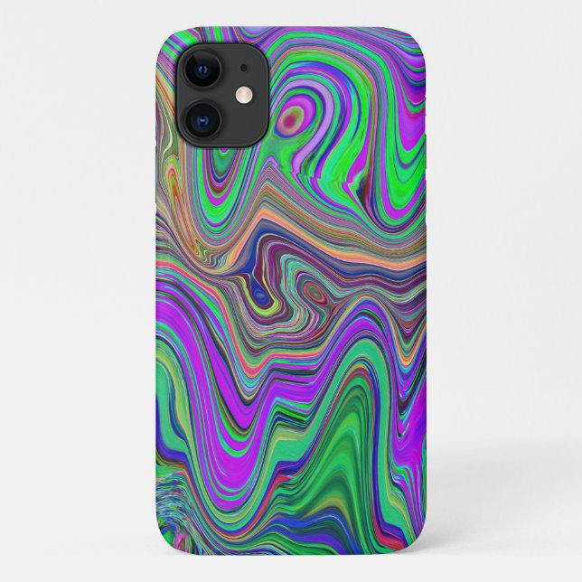 Trippy Lime Green und Lila Farbwellen Case-Mate iPhone Hülle (Rückseite)