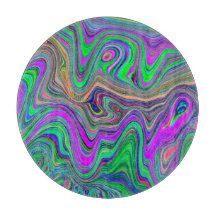 Trippy Lime Green und Lila Farbwellen