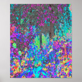 Trippy Lime Green und Lila Garden Sunrise Poster