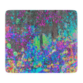Trippy Lime Green und Lila Garden Sunrise Schneidebrett