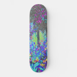 Trippy Lime Green und Lila Garden Sunrise Skateboard