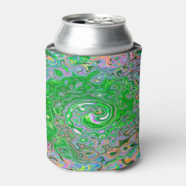 Trippy Lime Green und Pink Abstrakt Retro Swirl Dosenkühler