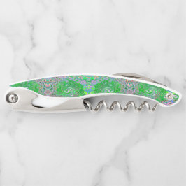 Trippy Lime Green und Pink Abstrakt Retro Swirl Kellnermesser