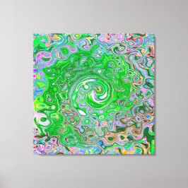 Trippy Lime Green und Pink Abstrakt Retro Swirl Leinwanddruck