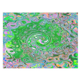 Trippy Lime Green und Pink Abstrakt Retro Swirl Tischdecke