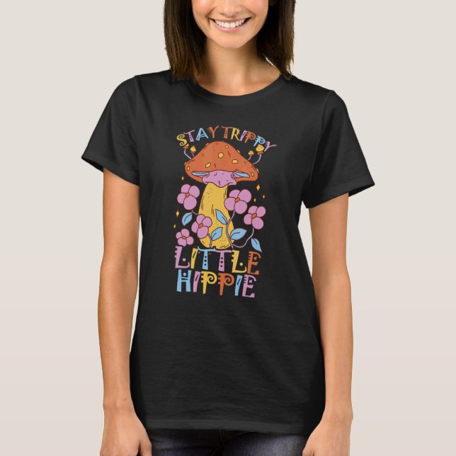 Trippy Little Hippie Mycology und Magical Mu bleib T-Shirt (Vorderseite)