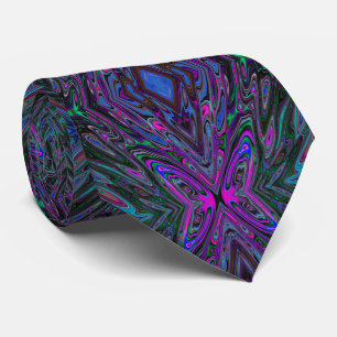 Trippy Magenta, Blau und Grüner Abstrakt Schmetter Krawatte