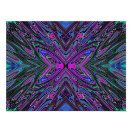 Trippy Magenta, Blue und Green Abstrakt Butterfly Fotodruck