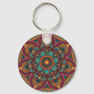 Trippy Mandala 2.25" Basic Button Schlüsselanhänge Schlüsselanhänger