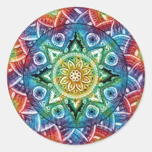 Trippy Mandala Runder Aufkleber