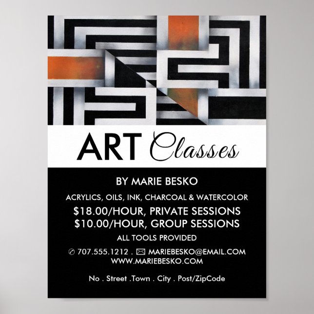 Trippy-Maze-Muster, Art-Class-Werbung Poster (Vorne)